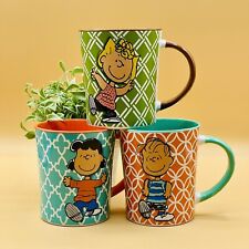 PEANUTS Gibson Coffee Mugs Lucy, Sally & Linus Multicolored SET OF 3 picture