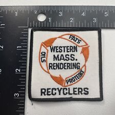 Vtg WESTERN MASS. RENDERING RECYCLERS Advertising Patch (Fats Oils Proteins)C085 picture