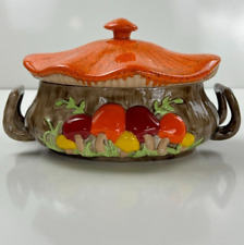 Arnel's Vintage Ceramic Hand Painted Mushroom Tureen Bowl With Lid Colorful picture