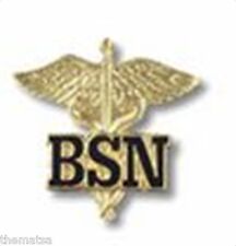 BSN BACHELORS OF SCIENCE NURSE MEDICAL UNIFORM COLLAR FIRE HEALTH BADGE PIN picture