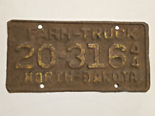 NORTH DAKOTA FARM TRUCK-1944 RARE License Plate-VTG-Man Cave-Shop-Decor-RARE picture