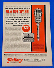 1961 MALLORY MAGNETO IGNITION ORIGINAL PRINT AD AMERICAN CLASSIC MUSCLE CAR PART picture