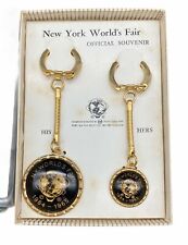 Vtg '64 New York World's Fair Official Souvenir His Her Key Chain With Box picture