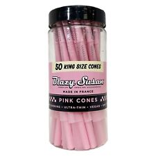 Authentic Blazy Susan Pink Cones 50ct Pack King pre rolled Cones Sealed Bottle picture