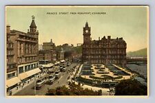 Edinburgh Scotland, Princes Street From Monument, Antique Vintage Postcard picture