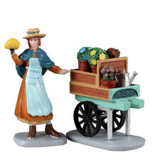 Lemax MERRY GARDEN CART Holiday Village Carnival Food Cart Train Accent-2 Piece picture