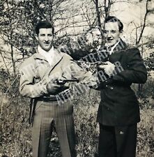 Vtg 1942 Unusual Original Photo Men Pointing Pistols Guns Odd Strange Mauston picture