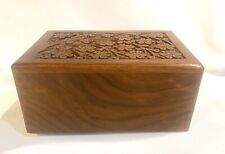 Vintage Hand Carved Rosewood Keepsake Jewelry Pet Urn From India picture