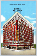 Waco TX-Texas, Raleigh Hotel Building, Advertisement, Antique, Vintage Postcard picture