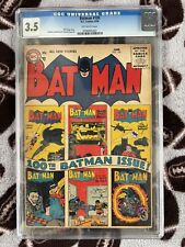 BATMAN #100 CGC 3.5 OW PAGES ANNIVERSARY ISSUE JOKER BATMAN ROBIN DC COVER picture