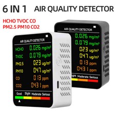 6 in 1 Air Quality Monitor PM CO2 Meter Carbon Dioxide Level TVOC HCHO Detector picture