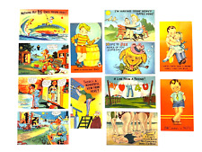Humorous Post Cards; Vivid Colors; 1930's To 1940's; Unused NOS; Qty 12; Lot 3 picture