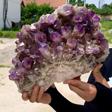 20.1LB Natural Amethyst geode quartz cluster crystal specimen Healing picture