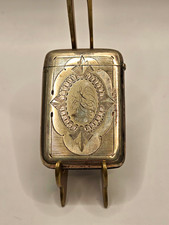Antique Victorian 1895 HJ&Co Marked Engraved Vesta Case Match Safe picture