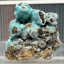 858g Gorgeous Natural hemimorphite rough raw crystal Mineral Specimen +Stand picture