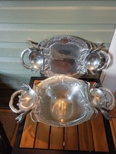 Arthur Court Crab Serving Platter And Tray Set  Bowl Aluminum Shellfish Vintage  picture