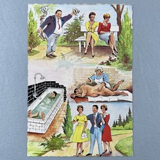Vintage German Postcard Dating Humor Men Women 5.5"X4" Unposted picture