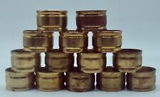 Brass Napkin Rings Lot of 14 All the Same Size - 2 Slightly Different Designs picture