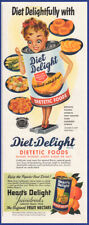 Vintage 1951 DIET DELIGHT Dietetic Foods Canned Fruits Vegetables 50's Print Ad picture