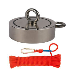 Double Sided Fishing Magnet Kit Upto 3800 Lbs Force Rope Carabiner Threadlocker picture
