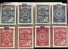  Tally Ho No 9 Blue & Red Circle &Fan Back Playing Cards Made In Ohio 4 decks picture