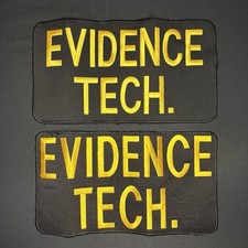 EVIDENCE TECH Patch 10"x 6" Lot Of 2 Embroidery Patches picture