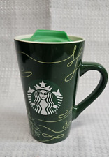 Starbucks 2020 Tall Mug Coffee Cup 16 oz Green Christmas Tree with Lid Genuine picture