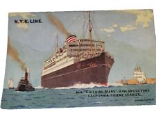 Vintage Postcard Steam Ship N.Y.K. S.S. M S Chichibu Maru- California To Orient picture