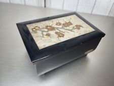 Vintage Toyo Black Lacquer Music Jewelry Box Felt Interior - Works picture