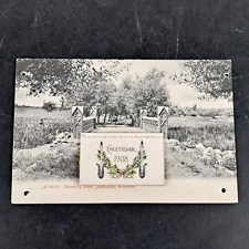 ANTIQUE 1907 UDB ROTOGRAPH POST CARD W/ MINI CALENDAR UNIVERSITY DR, MADISON, WI picture