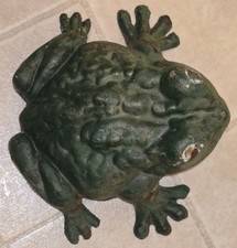 Large Painted Vintage Cast Iron Frog picture