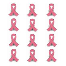 12-Pack Breast Cancer Awareness Lapel Pink Ribbon Pins for Fundraising B435 picture