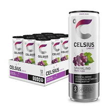 CELSIUS Sparkling Grape Rush, Functional Essential Energy Drink 12 fl oz Can picture