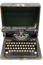 ROYAL Black Portable Typewriter Model P Serial P16927 EARLY 1927 with Case VTG picture