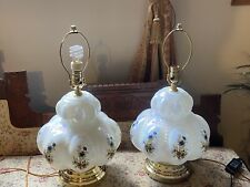 Set of Two Carl Falkenstein Hollywood Regency MCM Beaded Melon Ball Lamps picture