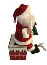 Santa Claus On Chimney Vintage Telco Motionette Christmas Animated 1989 W Box picture