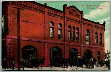 A Street Fire House Station Tacoma Washington WA 1908  DB Postcard E13 picture