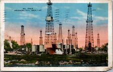 Postcard Vintage Postmarked Oklahoma City Oil Field High Gravity Fossil Fuel picture