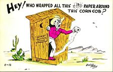 Bob Petley Comic Who Wrapped This Paper Around This Corn Cob Outhouse Postcard picture
