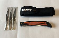Havalon Baracuta Quik-Change Orange/Black Folding Fillet Pocket Knife 127EDGE picture
