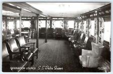 1953 RPPC S. S. DELTA QUEEN OBSERVATION LOUNGE STERNWHEEL STEAMBOAT INTERIOR picture