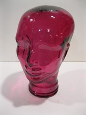 Glass Head MAGENTA, Life Size Mannequin Head for Decor, Display Hats, Wigs picture