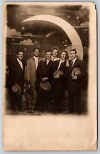 Postcard Well Dressed Men Paper Moon Riverview Expo Chicago Studio RPPC G78 picture