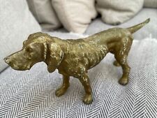 Antique Estate Austrian Vienna Gold Painted Metal English Pointer Dog Marked picture