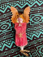 Rare Radko WINGS And A PRAYER Angel Ornament 93-123-4 Clip 5” Red Frost picture