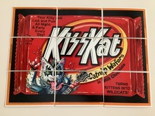 KISS KAT ROCK BAND PUZZLE 9 CARD 2010 TOPPS WACKY PACKAGES, GENE SIMMONS CAT NM picture