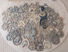 Brass Horse Medallion Lot of 57 Vintage People Animals Astrology Bears Crown picture