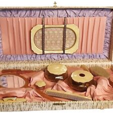 Vintage Vanity Dresser Set in Original Box 10 Piece Read picture