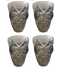 Gothic SKULL SHOT GLASSES Skeleton Head Pirate Tiki Bar Decoration-SMOKE-4pc SET picture