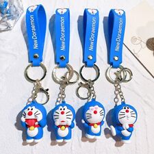 Doraemon Keychain Silicone Doll  Cat Couple School Bag Pendant Blue picture